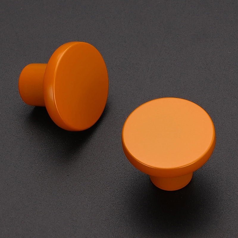 Ravinte 15 Pack Cabinet Knobs Orange Kitchen Cabinet Knobs Round Dresser Drawer Knobs Orange Drawer Pulls Closet Door Knobs 1-1/5 Inch - Image 2